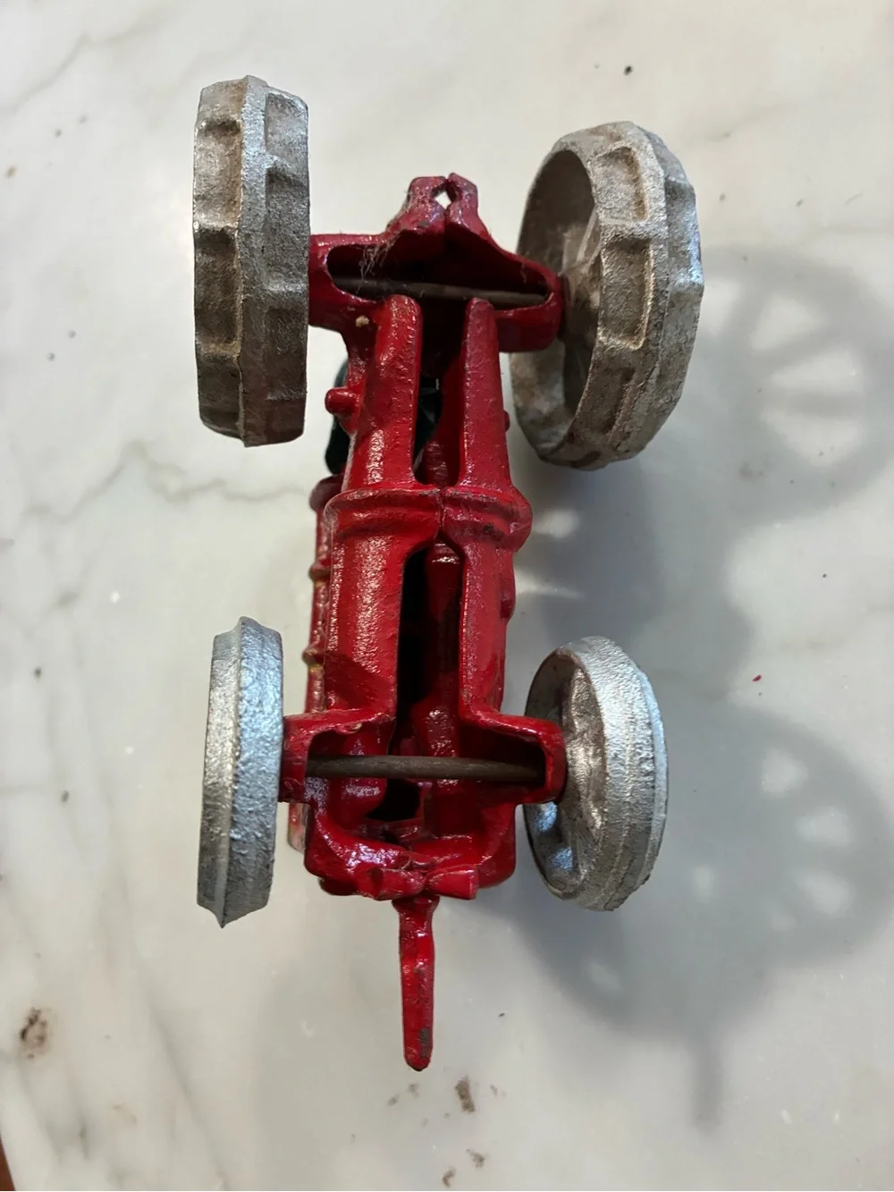 Red Vintage-Style Kids Toy Tractor with Driver